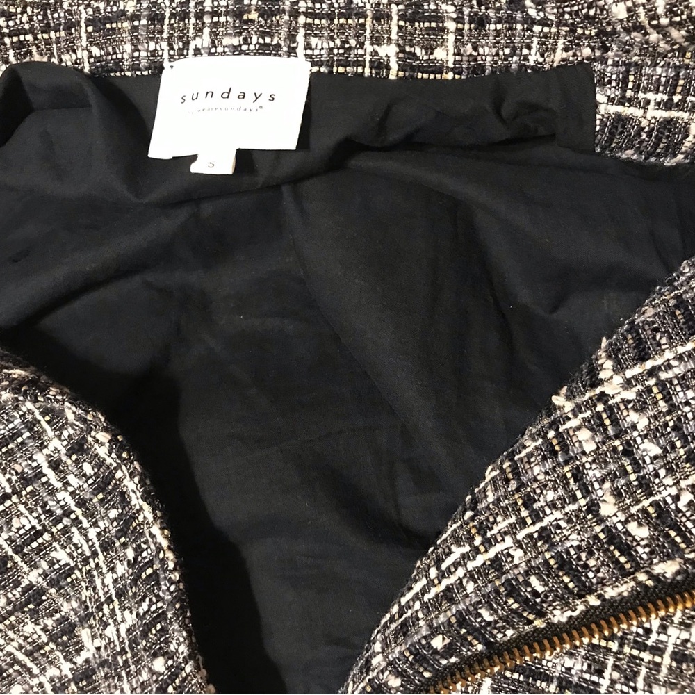 SUNDAYS bliss lined jacket navy zip up top blazer size small - Picture 10 of 10